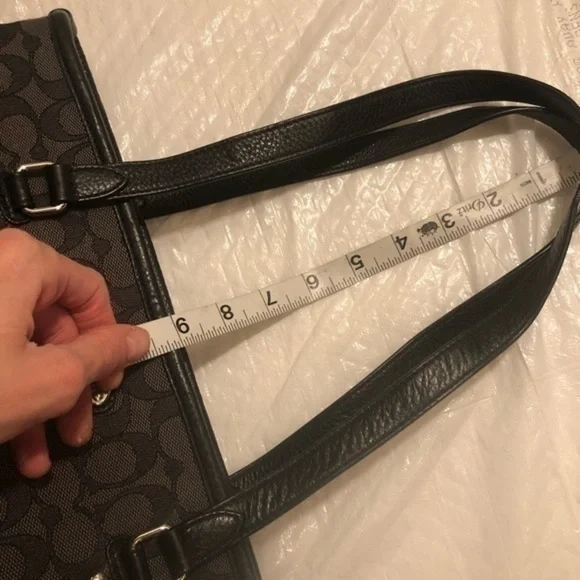 Coach signature black gray tote bag